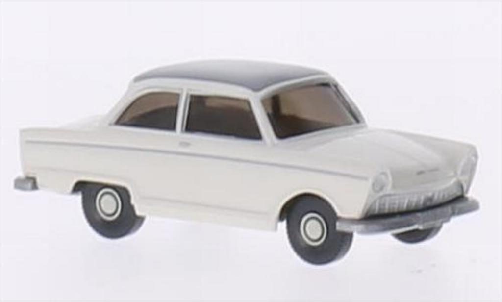 DKW Junior 1/87 Wiking de Luxe wit/matt-grijs modelauto