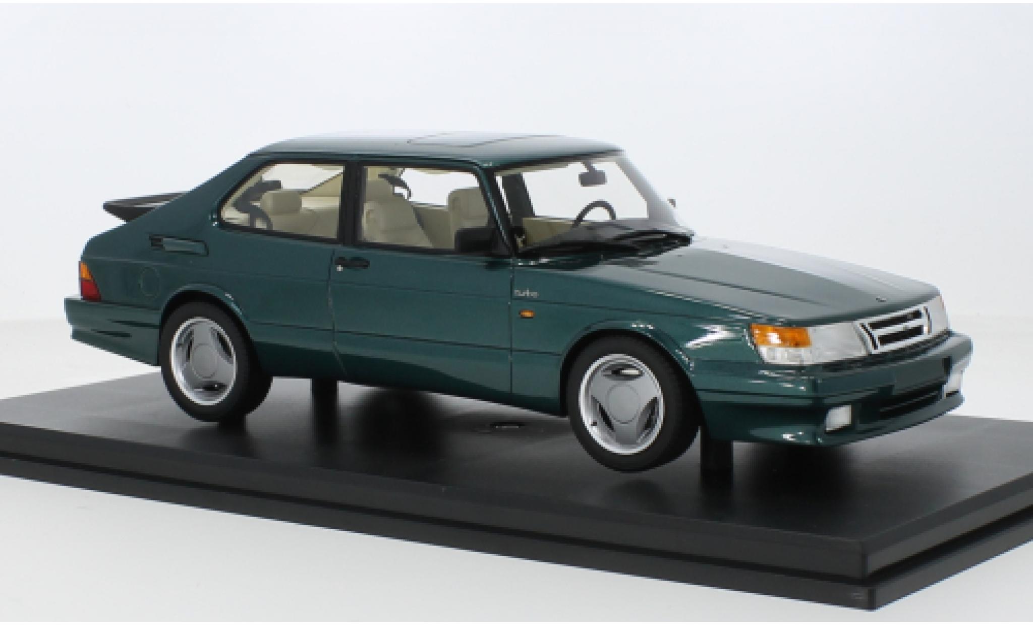 Saab 900 1/18 DNA Collectibles Turbo T16 flux d'air metallic groen 1988 modelauto