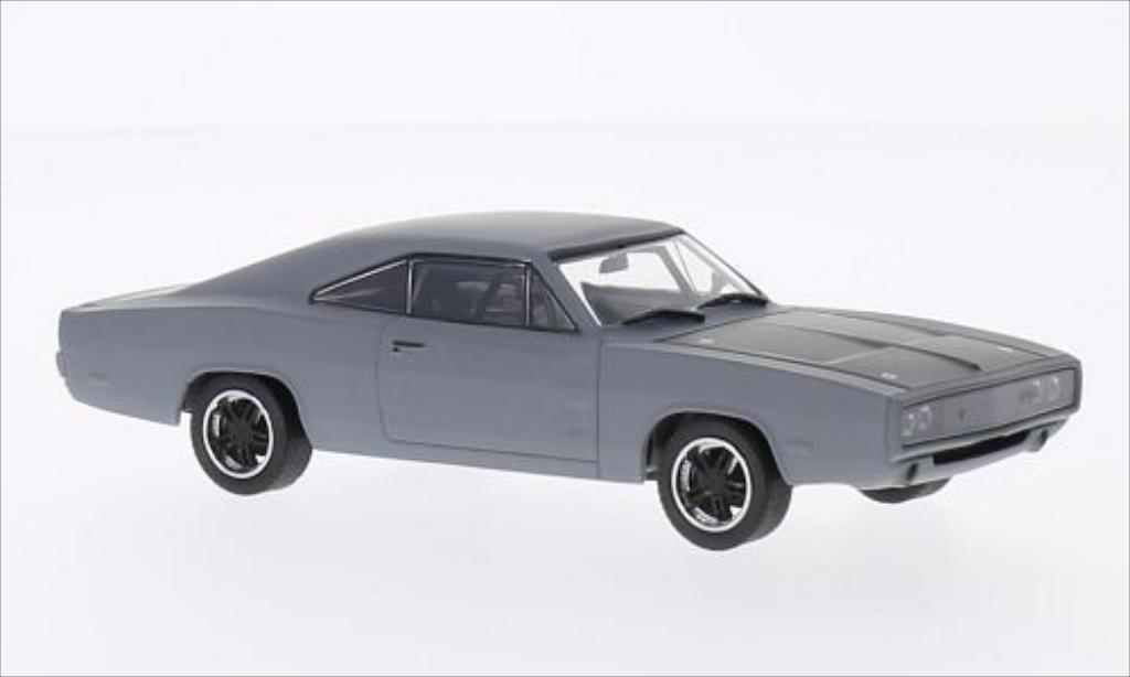 Dodge Charger 1/43 Greenlight R/T matt-grijs/zwart 1970 modelauto