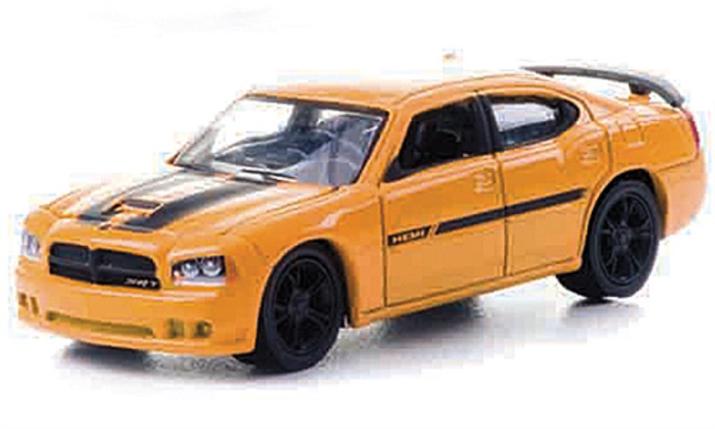Dodge Charger 1/64 Greenlight SRT8 Custom geel/zwart mit Zusatzfelgen 2010 modelauto