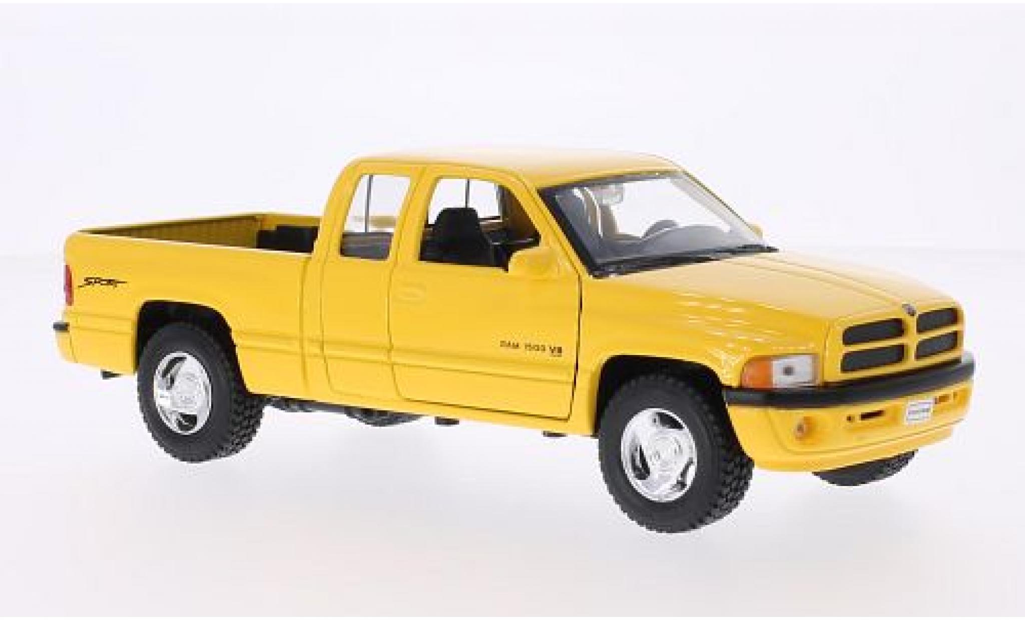 Dodge RAM 1/24 Welly Ram Quad Cab 1 geel 1:24 modelauto