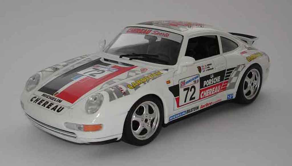Porsche 993 Carrera 1/18 Burago Carrera gt le mans 98 #72 modelauto