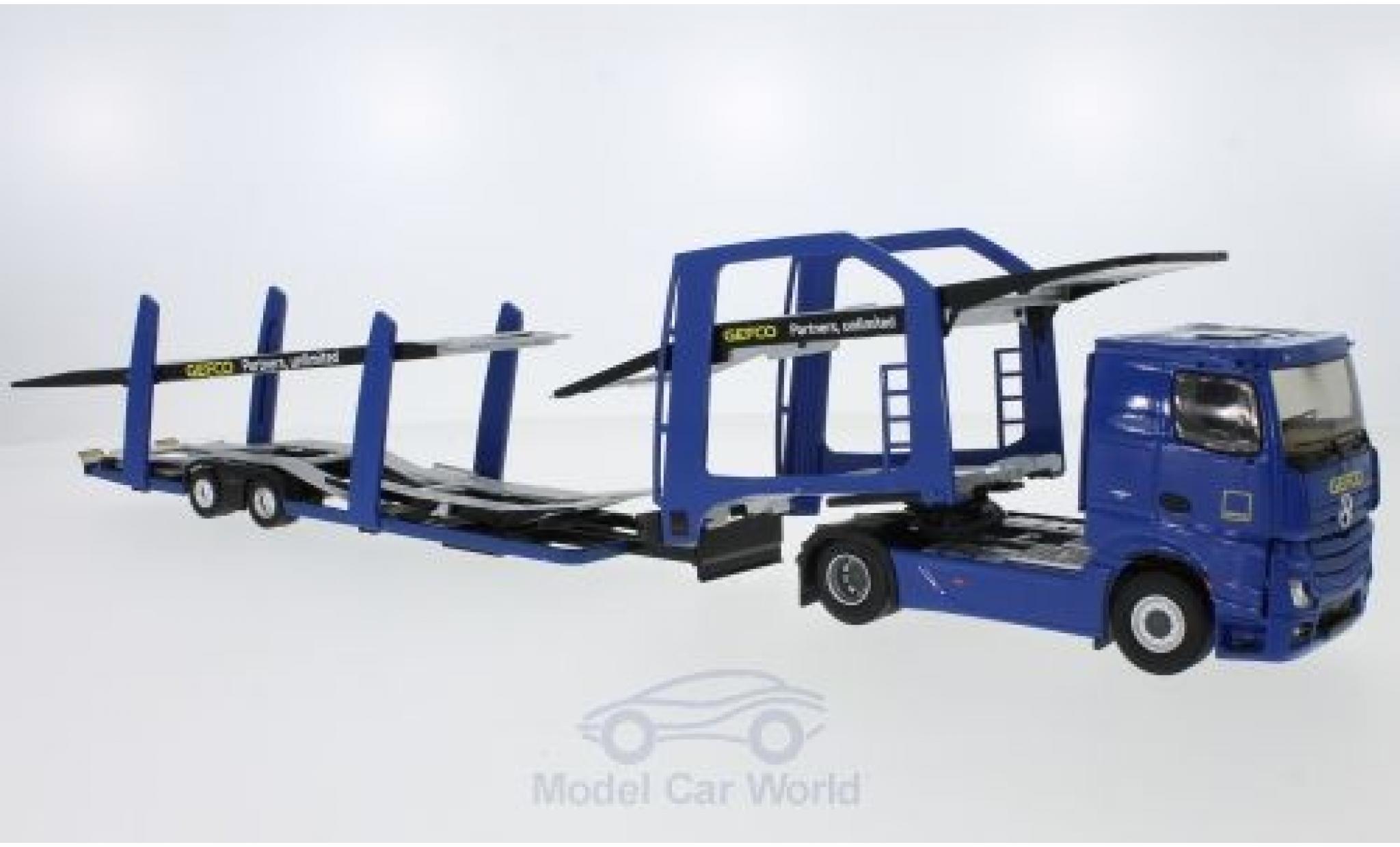 Mercedes Actros 1/43 Eligor 2 blauw GEFCO Partners Autotransporter modelauto