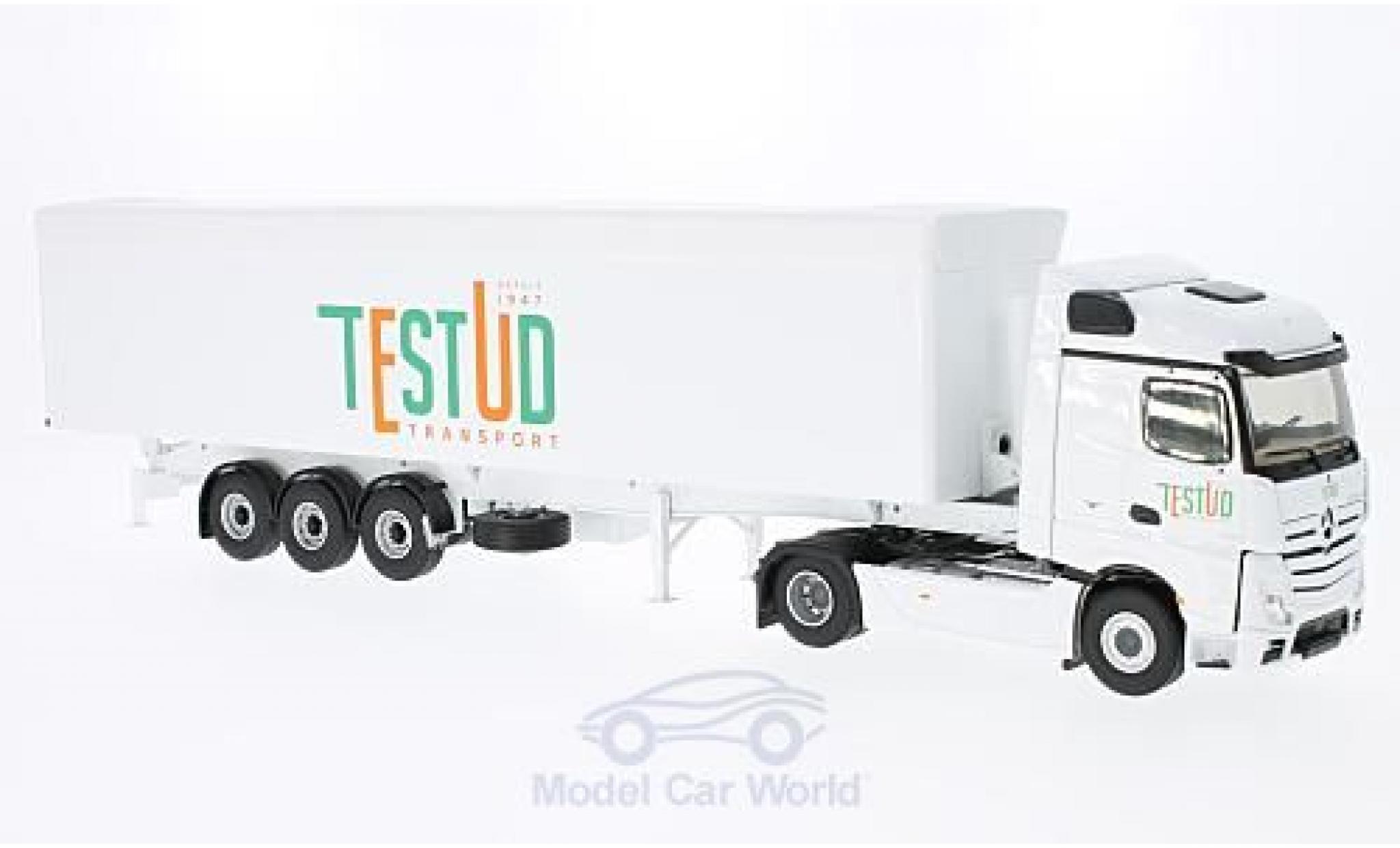 Mercedes Actros 1/43 Eligor 2 Streamspace wit Testud Transport ohne Vitrine modelauto