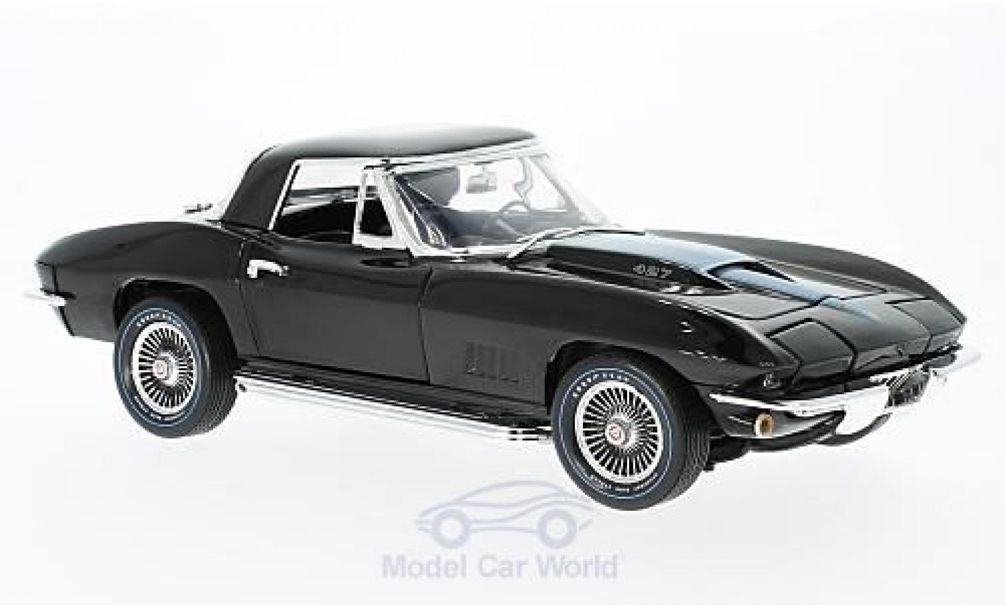 Chevrolet Corvette 1/18 Ertl 427 zwart/metallic blauw 50th Anniversary 1967 ohne Vitrine modelauto