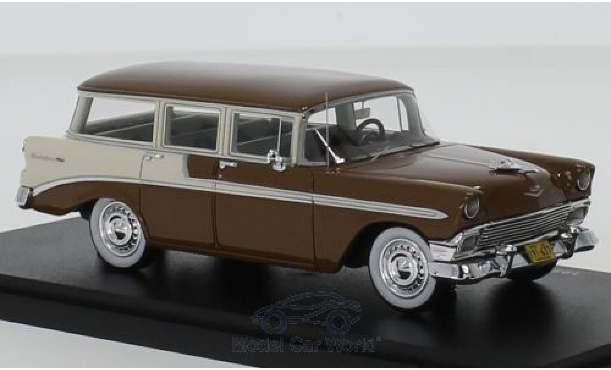Chevrolet Bel Air 1/43 Esval Models Beauville bruin/wit 1956 modelauto