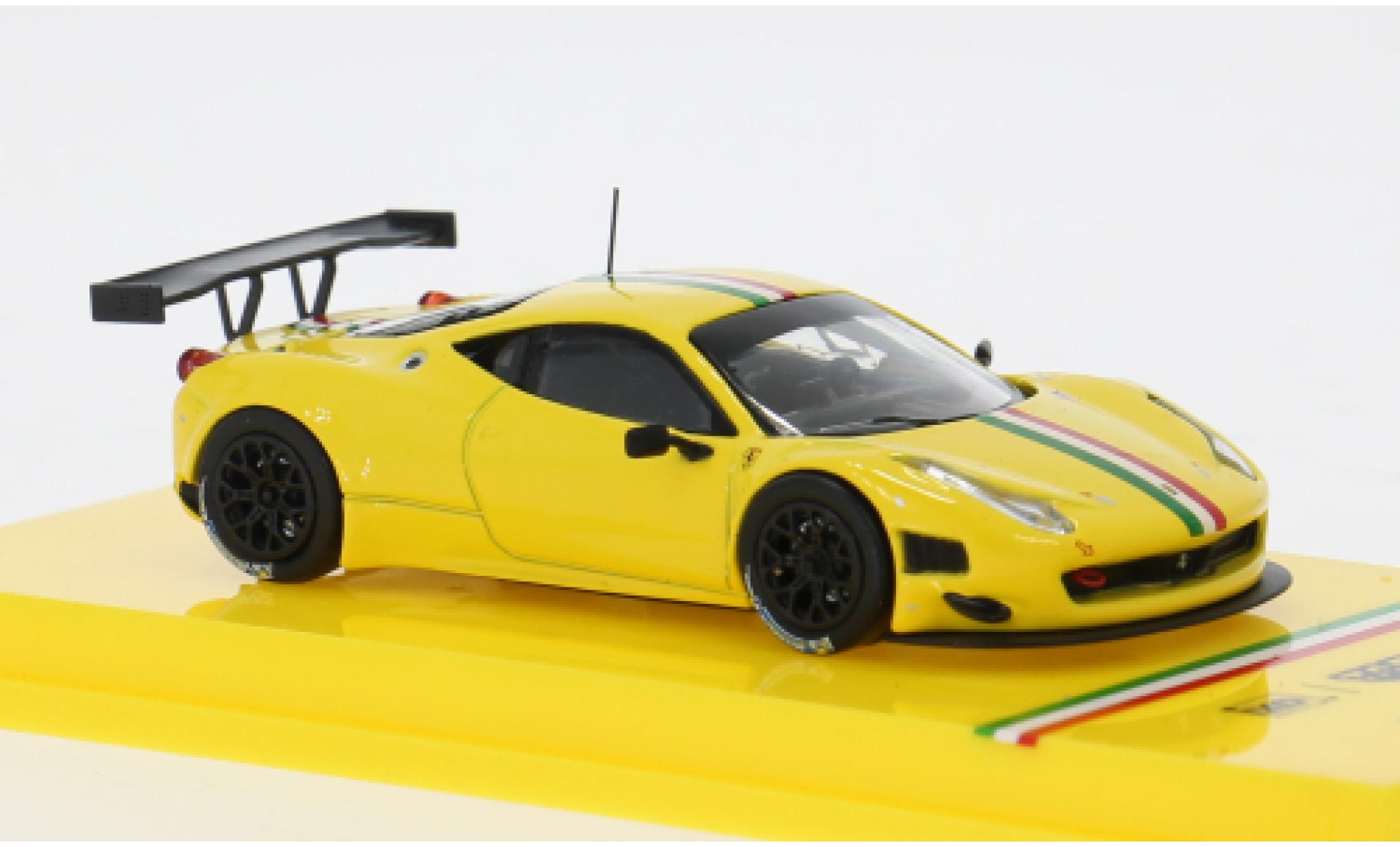 Ferrari 458 1/64 Tarmac Works Italia GT3 geel/Dekor 1:64 modelauto