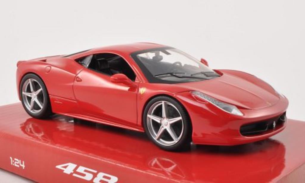 Ferrari 458 Italia 1/24 Hot Wheels Italia rood modelauto