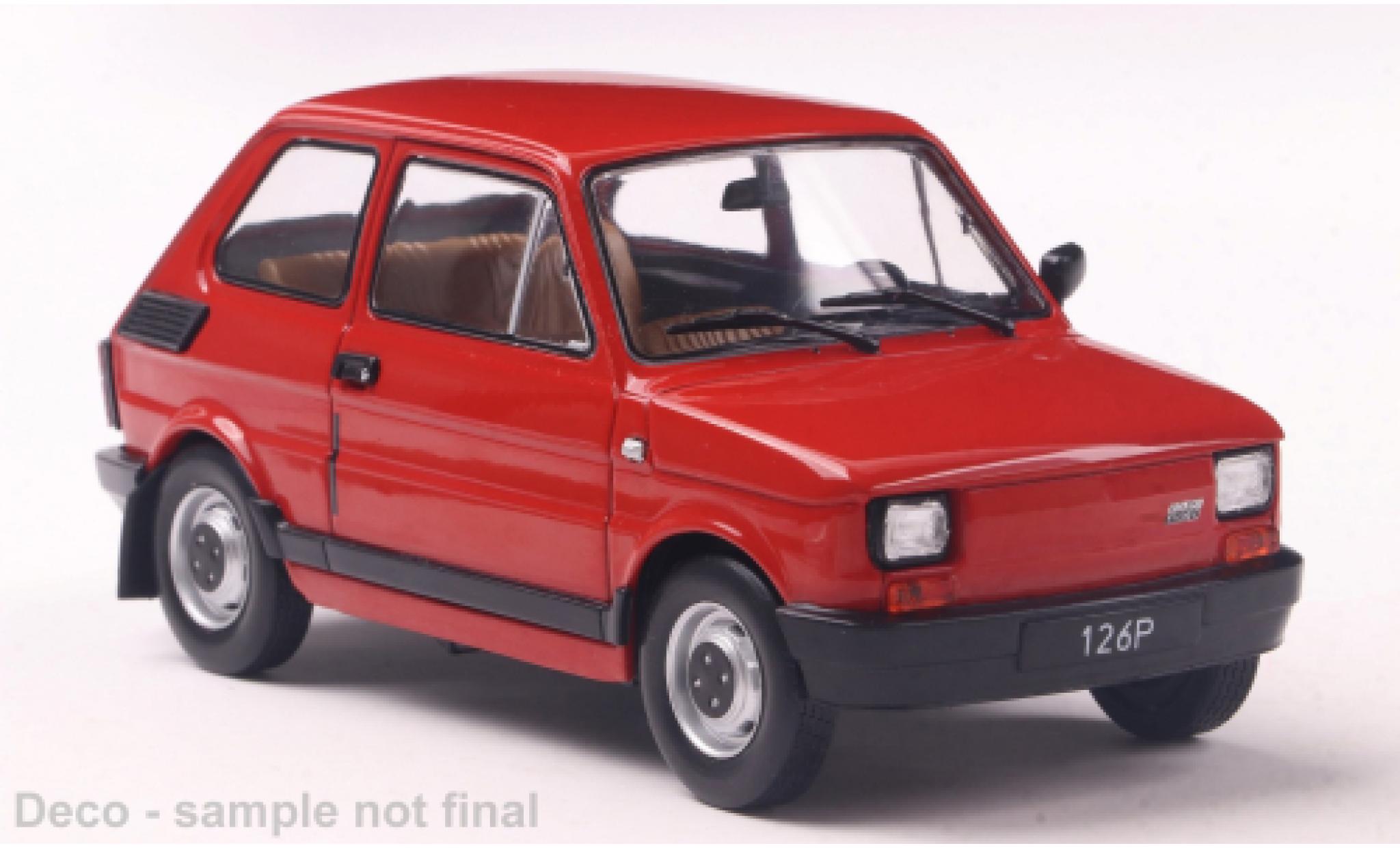 Fiat 126 1/24 WhiteBox p rood 1:24 modelauto