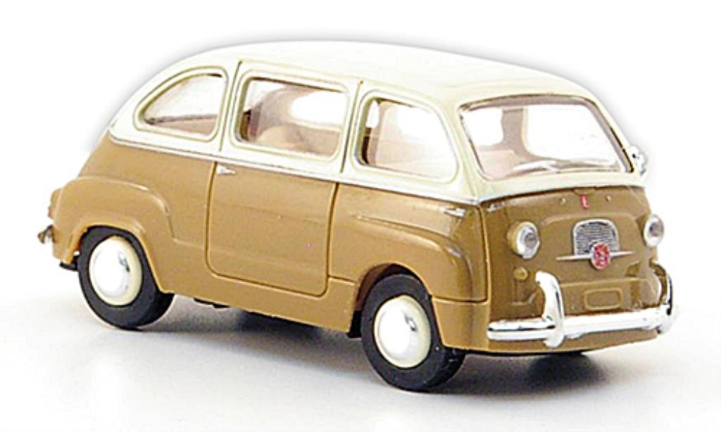 Fiat 600 1/87 Brekina Multipla bruin/elfenbein modelauto