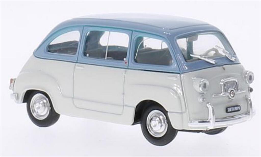 Fiat 600 1/43 Brumm Multipla D grijs/blauw 1960 modelauto