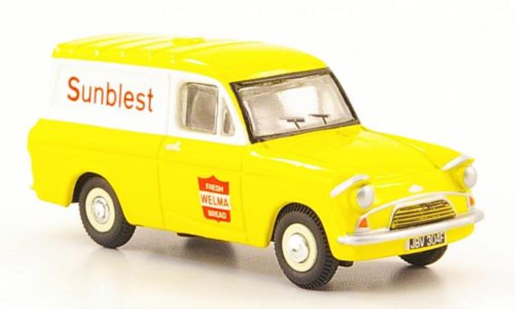 Ford Anglia 1/76 Oxford Bestelwagen Sunbiest geel/wit modelauto