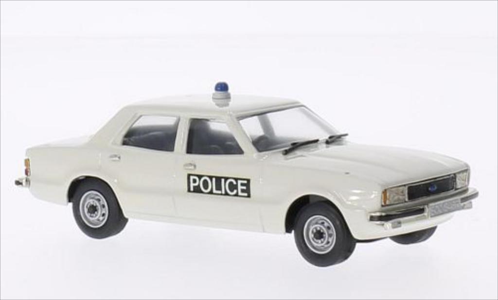 Ford Cortina 1/43 Brooklin MKIV Essex Politie wit 1976 modelauto