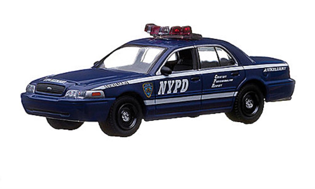 Ford Crown 1/64 Greenlight Victoria NYPD Auxiliary - New York Politie Department Politie (USA) modelauto