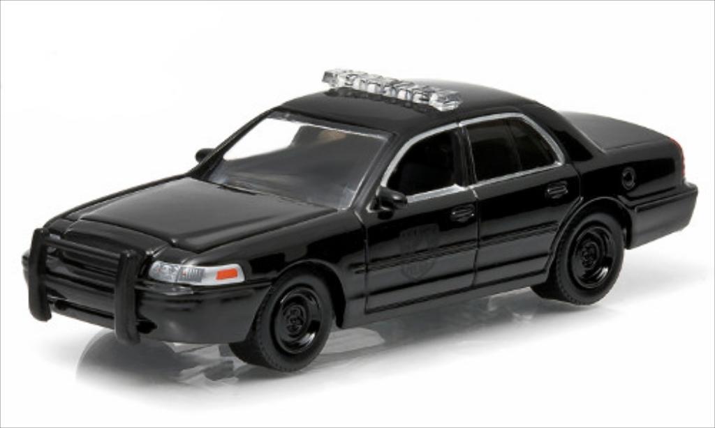 Ford Crown 1/64 Greenlight Victoria Politie Interceptor zwart 2008 modelauto