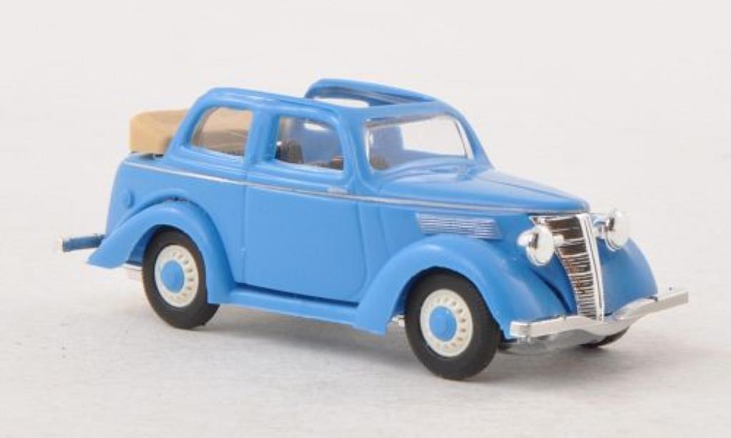 Ford Eifel 1/87 Busch Cabriolimousine blauw modelauto