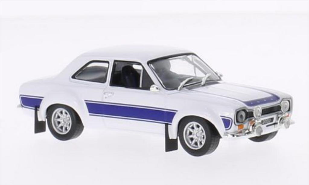 Ford Escort 1/43 Greenlight I 2000 wit/blauw RHD 1974 modelauto