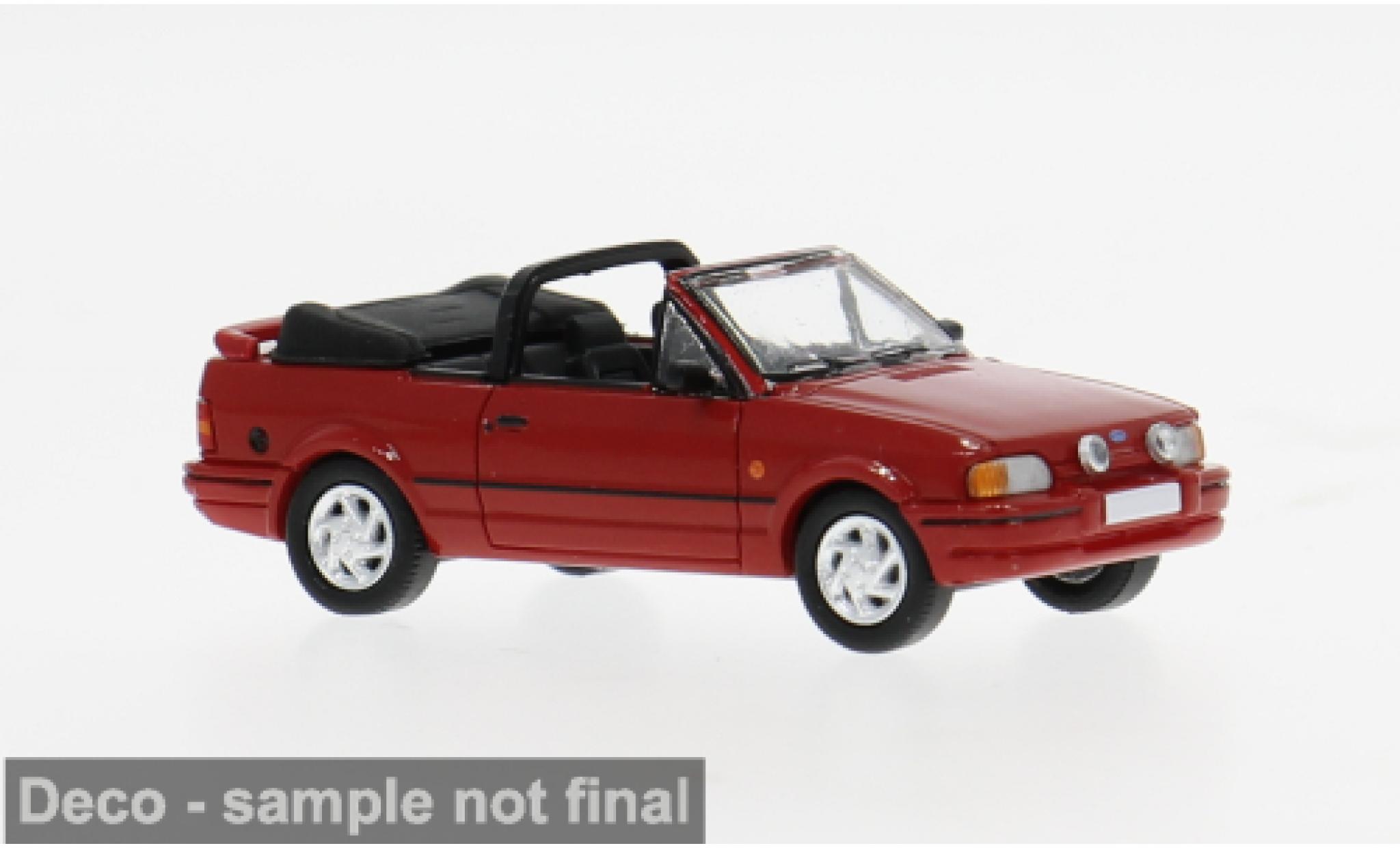Ford Escort 1/87 PCX87 MK IV Cabriolet rood 1986 1:87 modelauto