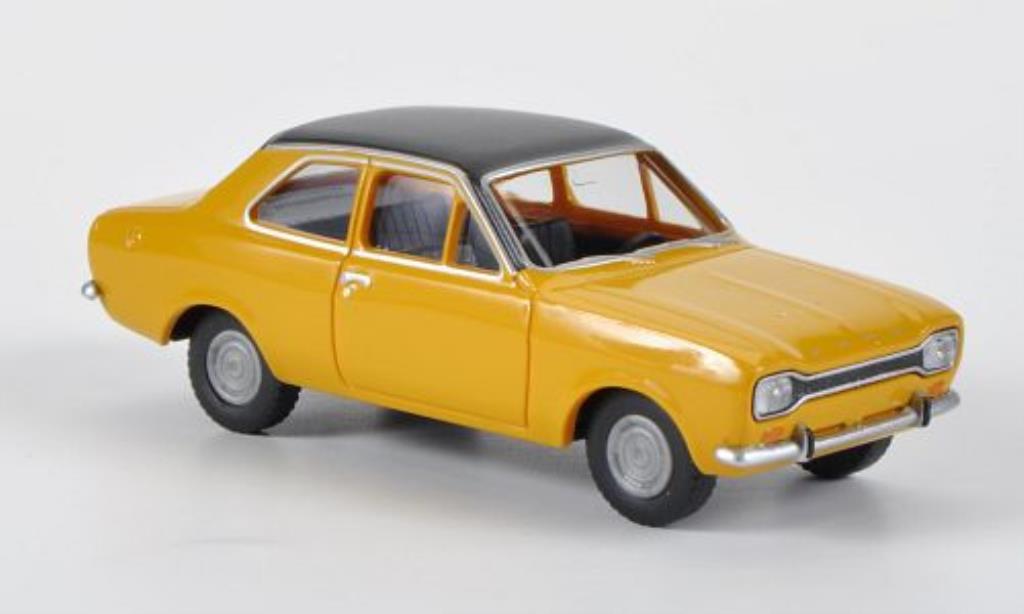 Ford Escort 1/87 Wiking MkI geel/zwart modelauto