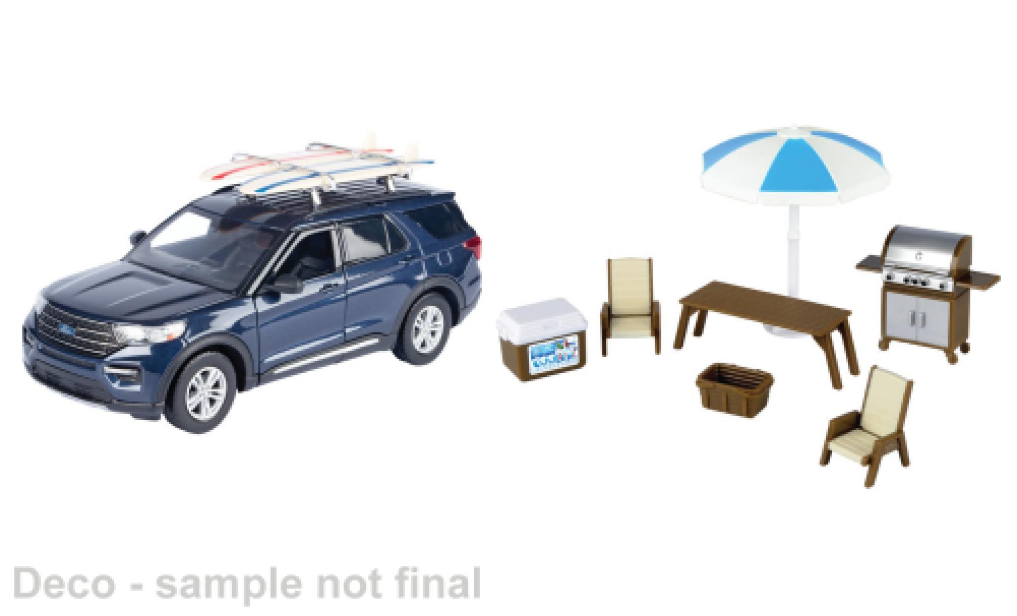 Ford Explorer 1/24 Motormax XLT blauw 2022 1:24 modelauto