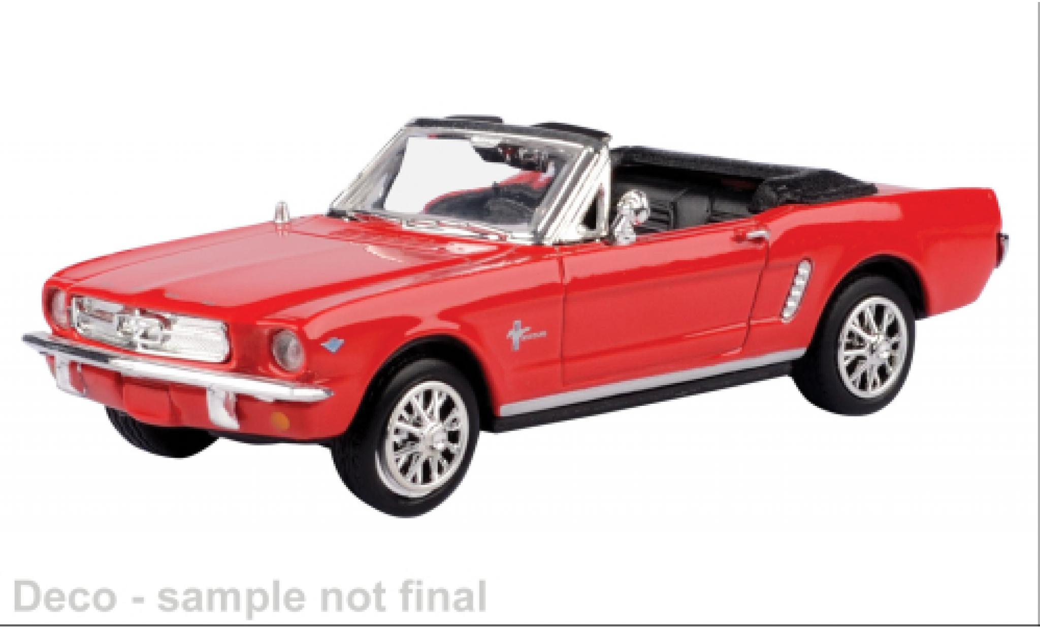 Ford Mustang 1/43 Motormax rood/zwart 1964 1:43 modelauto