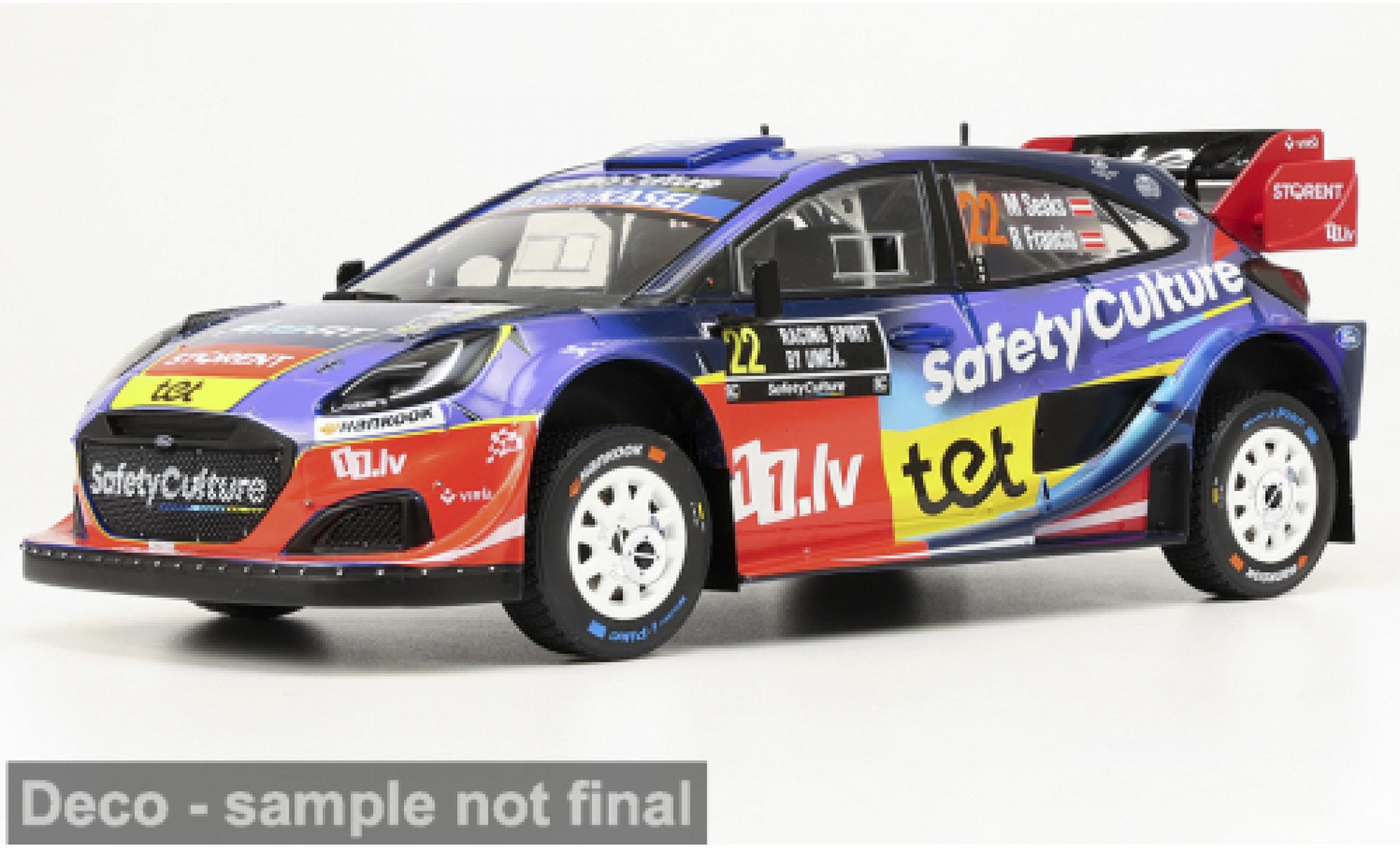 Ford Puma 1/18 IXO Rally1 WRC Rally Schweden 2025 #22 M.Sesks/R.Francevic 1:18 modelauto