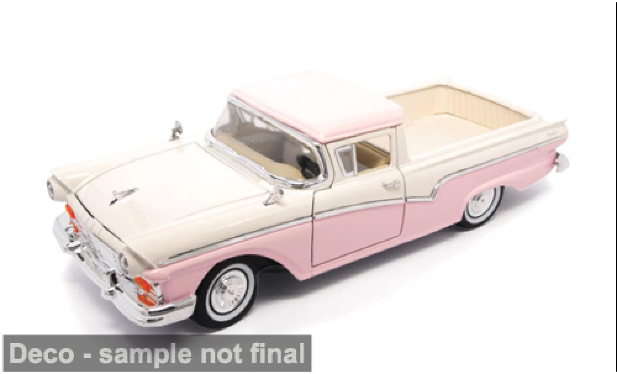 Ford Ranchero 1/18 Lucky Die Cast pink/wit 1957 1:18 modelauto