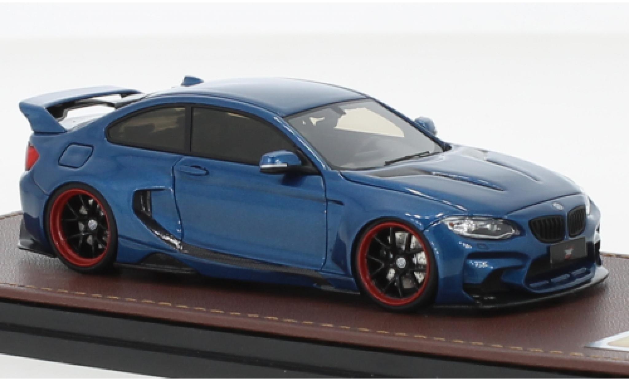 Bmw M235 1/43 GLM i DarwinPro MTC Design Black Sails metallic blauw modelauto