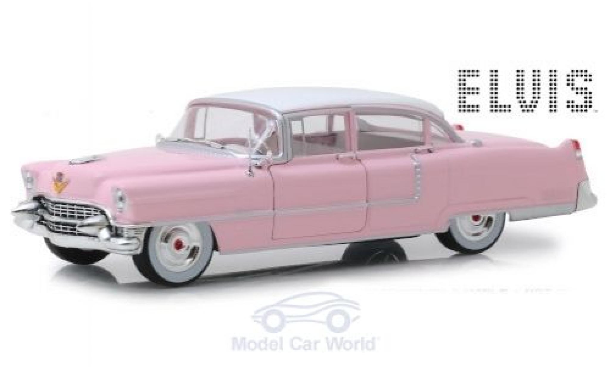 Cadillac Fleetwood 1/24 Greenlight Series 60 roze/wit Elvis Presley 1955 modelauto