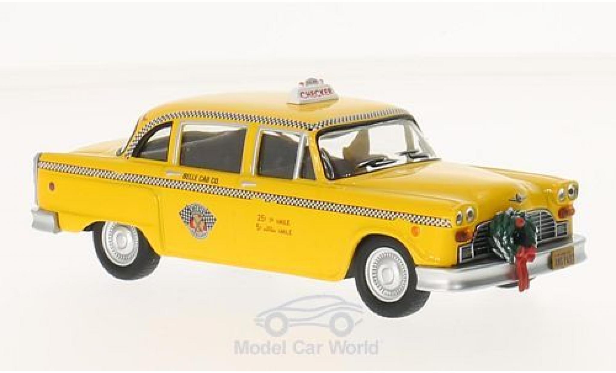 Checker Marathon 1/43 Greenlight geel Scrooced 1978 Taxi modelauto
