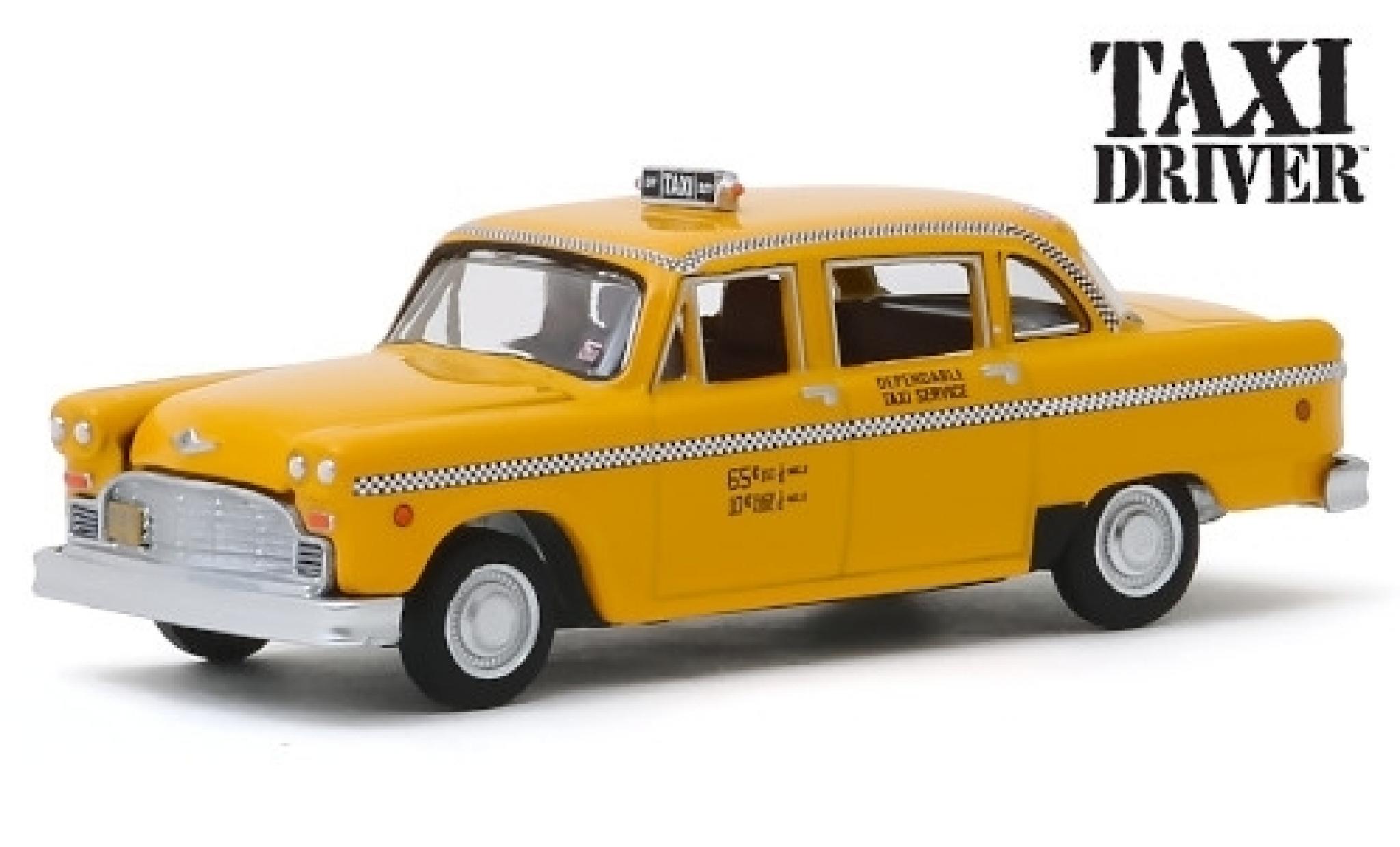 Checker Marathon 1/64 Greenlight Taxi Cab geel/Dekor Taxi Driver 1975 modelauto