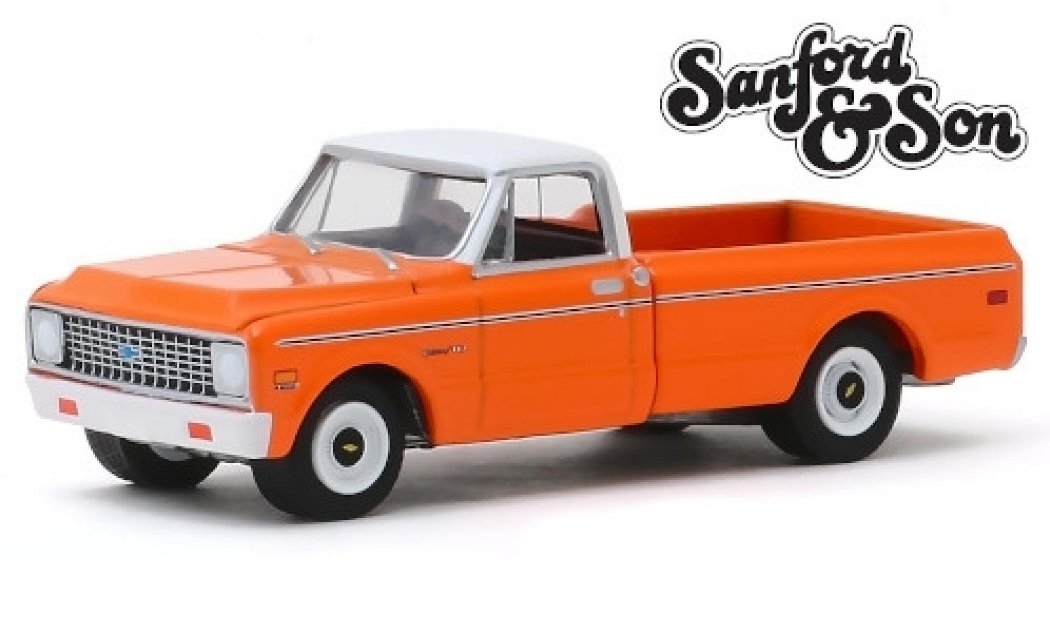 Chevrolet C-10 1/64 Greenlight oranje/wit Sanford & Son 1971 modelauto