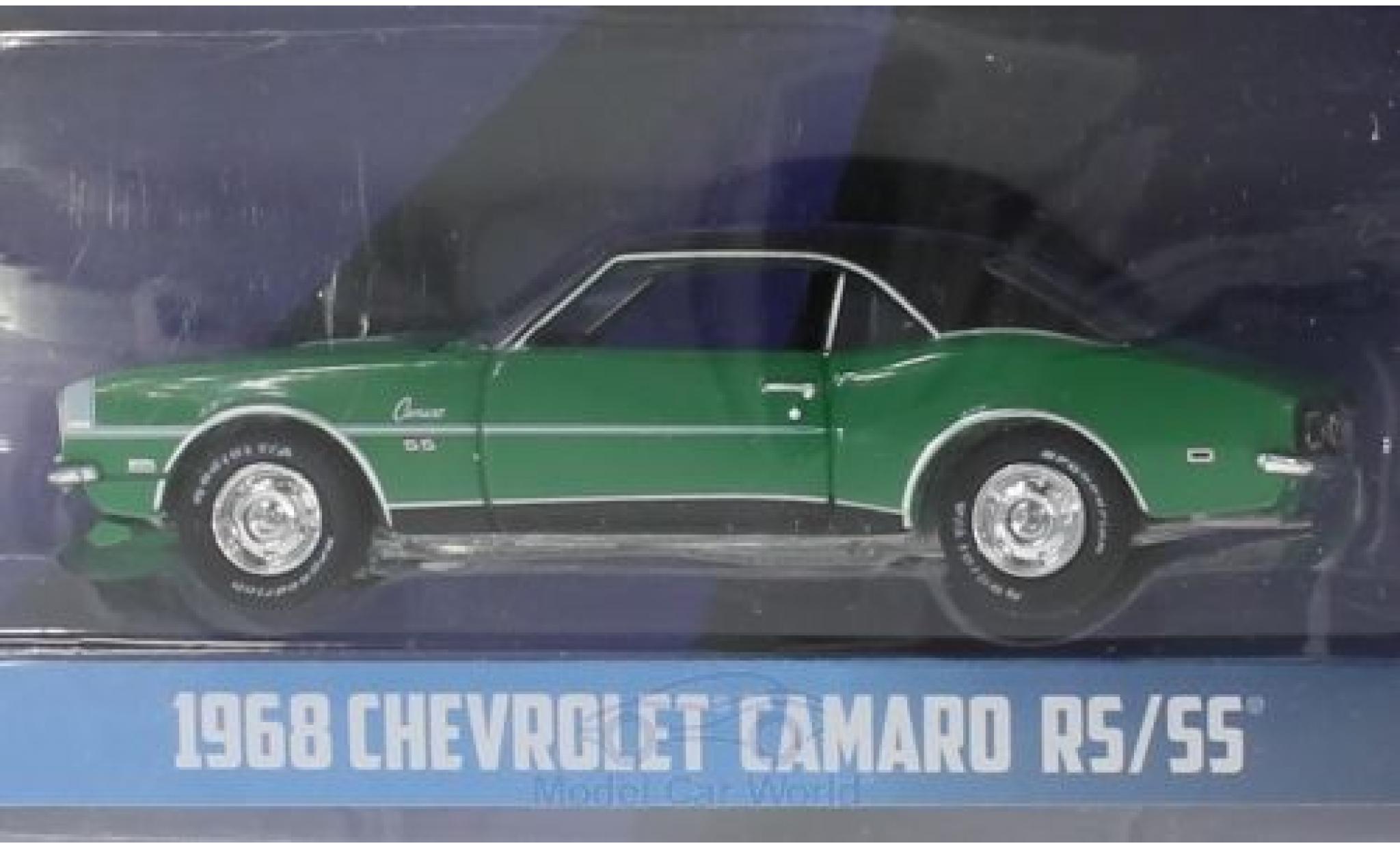 Chevrolet Camaro 1/64 Greenlight RS/SS groen/zwart Turtle Wax 1968 modelauto