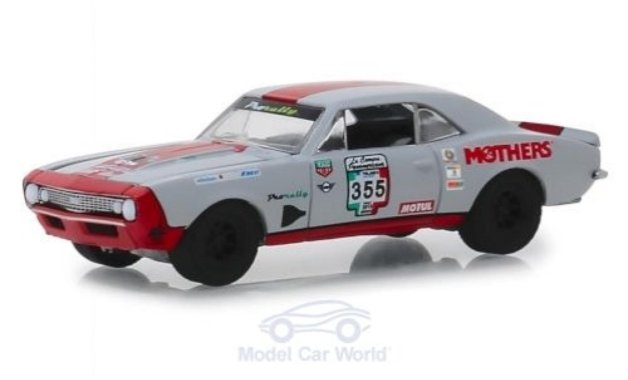 Chevrolet Camaro 1/64 Greenlight SS grijs/oranje No.355 La Carrera Panamericana 1967 modelauto