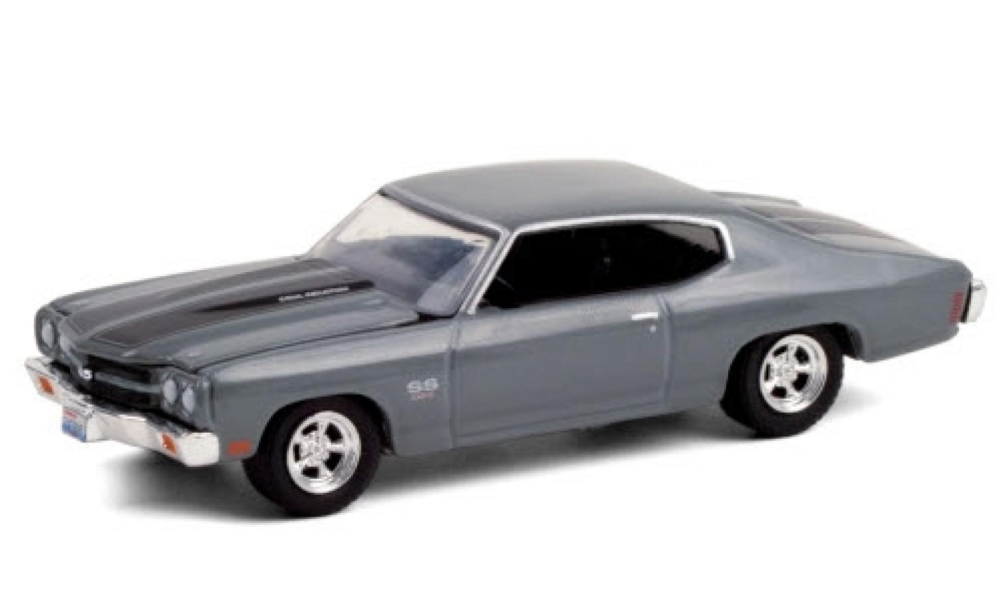 Chevrolet Chevelle 1/64 Greenlight SS 454 metallic grijs/matt-zwart 1970 Once Upon A Time (TV-s�rie 20011-18) Es war einmal... modelauto