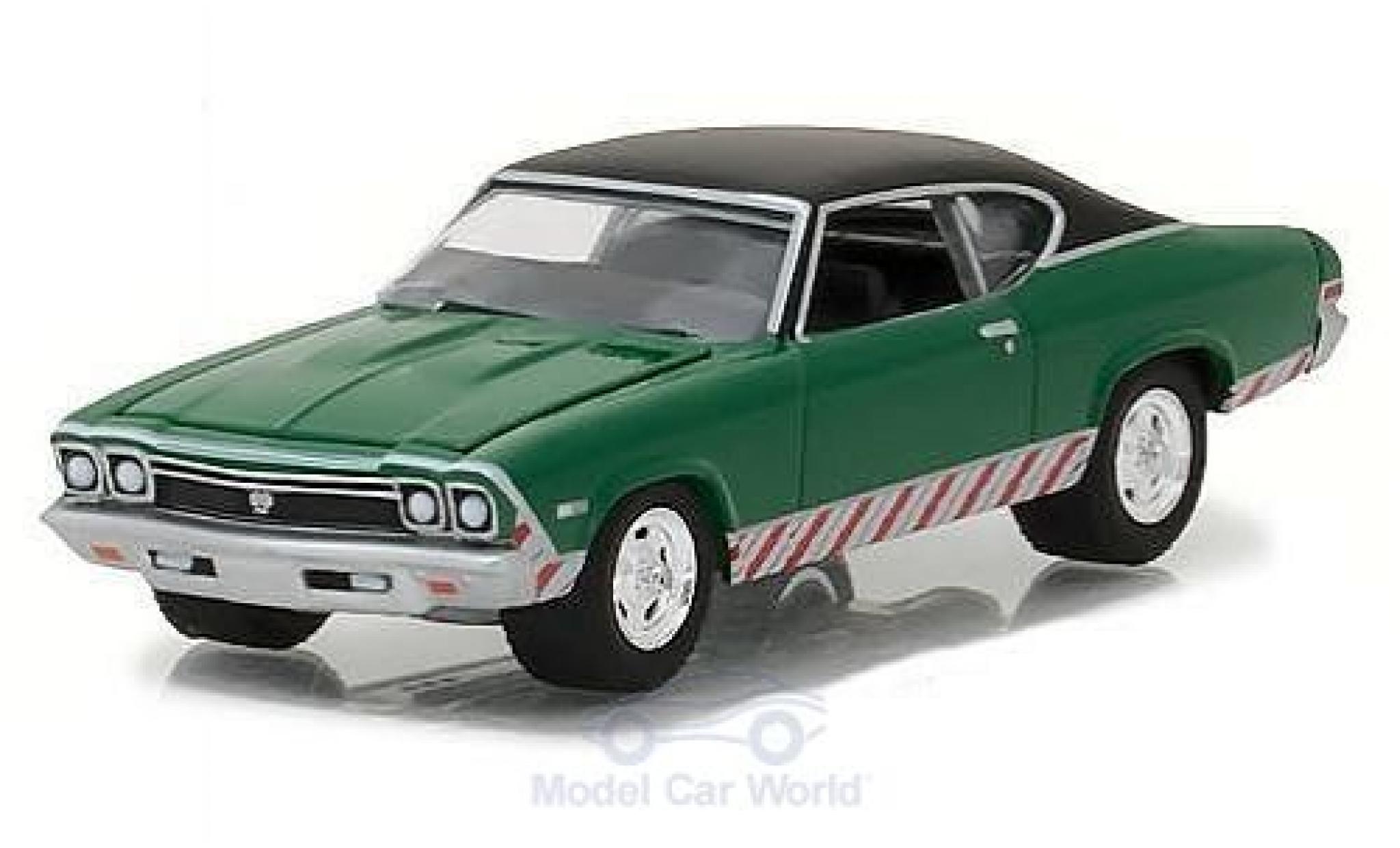 Chevrolet Chevelle 1/64 Greenlight SS groen/zwart 1968 modelauto
