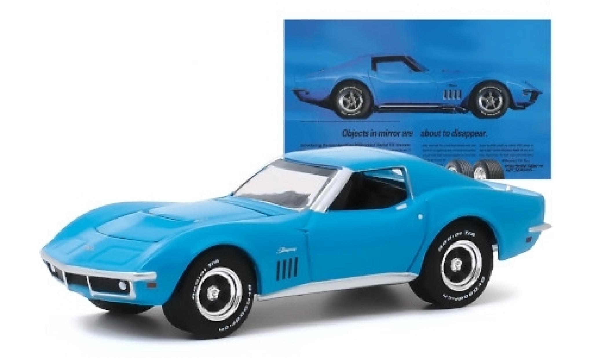 Chevrolet Corvette 1/64 Greenlight C3 blauw 1969 modelauto