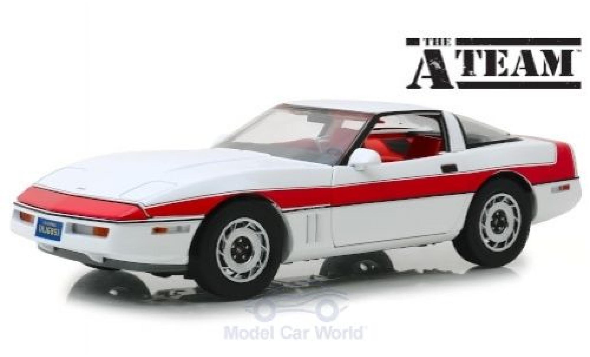 Chevrolet Corvette 1/18 Greenlight C4 wit/rood The A-Team 1984 modelauto