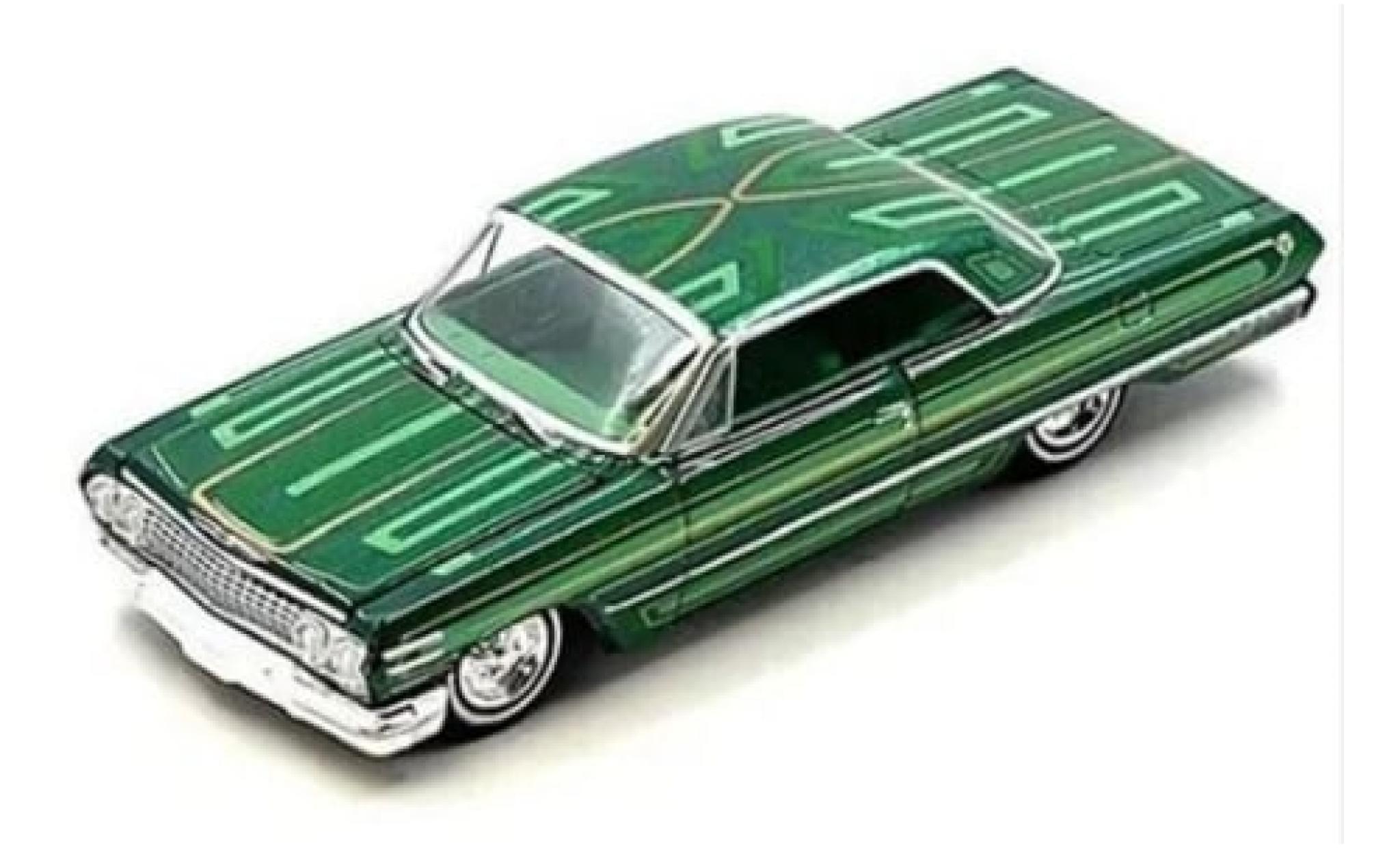 Chevrolet Impala 1/64 Greenlight Lowrider metallic groen/Dekor 1963 1:64 modelauto
