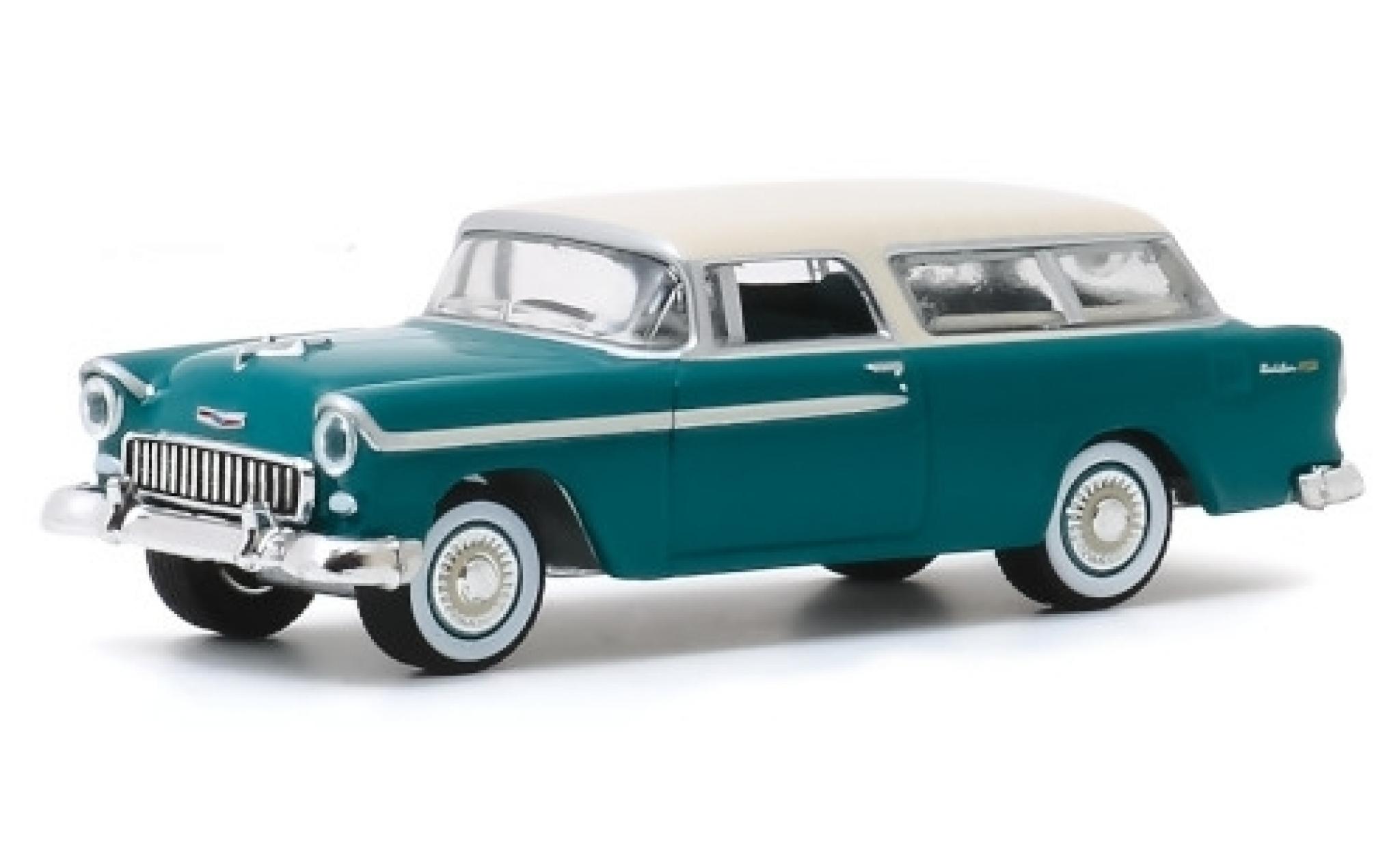 Chevrolet Nomad 1/64 Greenlight metallic groen/wit 1955 modelauto