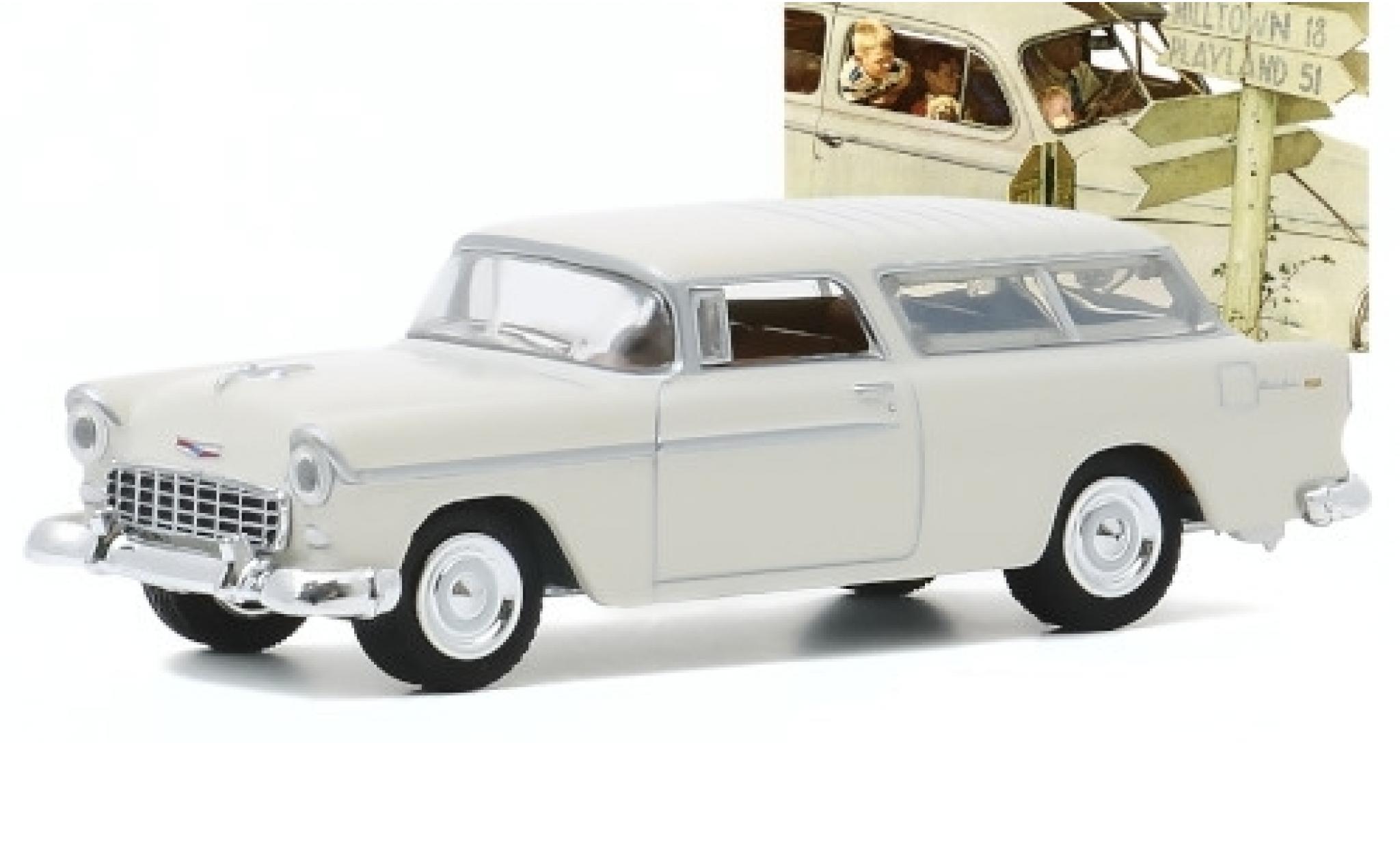 Chevrolet Nomad 1/64 Greenlight wit 1955 modelauto