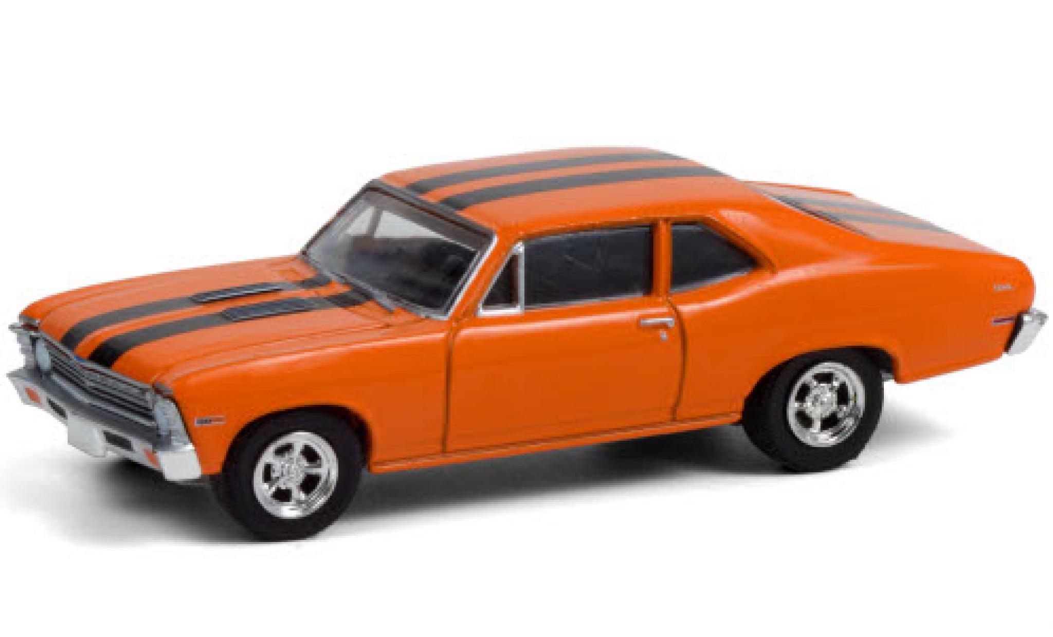 Chevrolet Nova 1/64 Greenlight oranje/zwart 1968 Bad Boys II modelauto