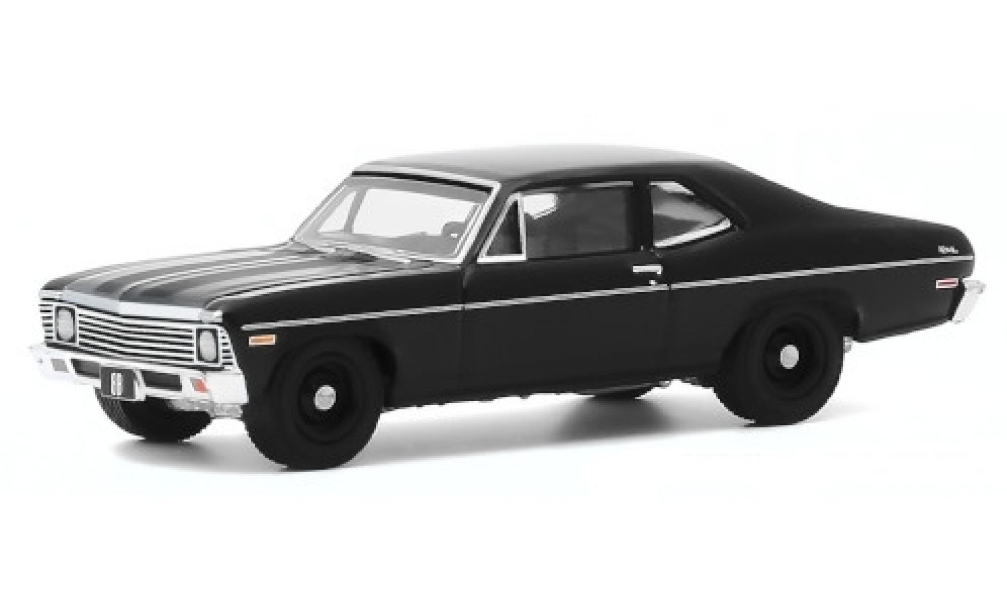 Chevrolet Nova 1/64 Greenlight zwart 1968 modelauto