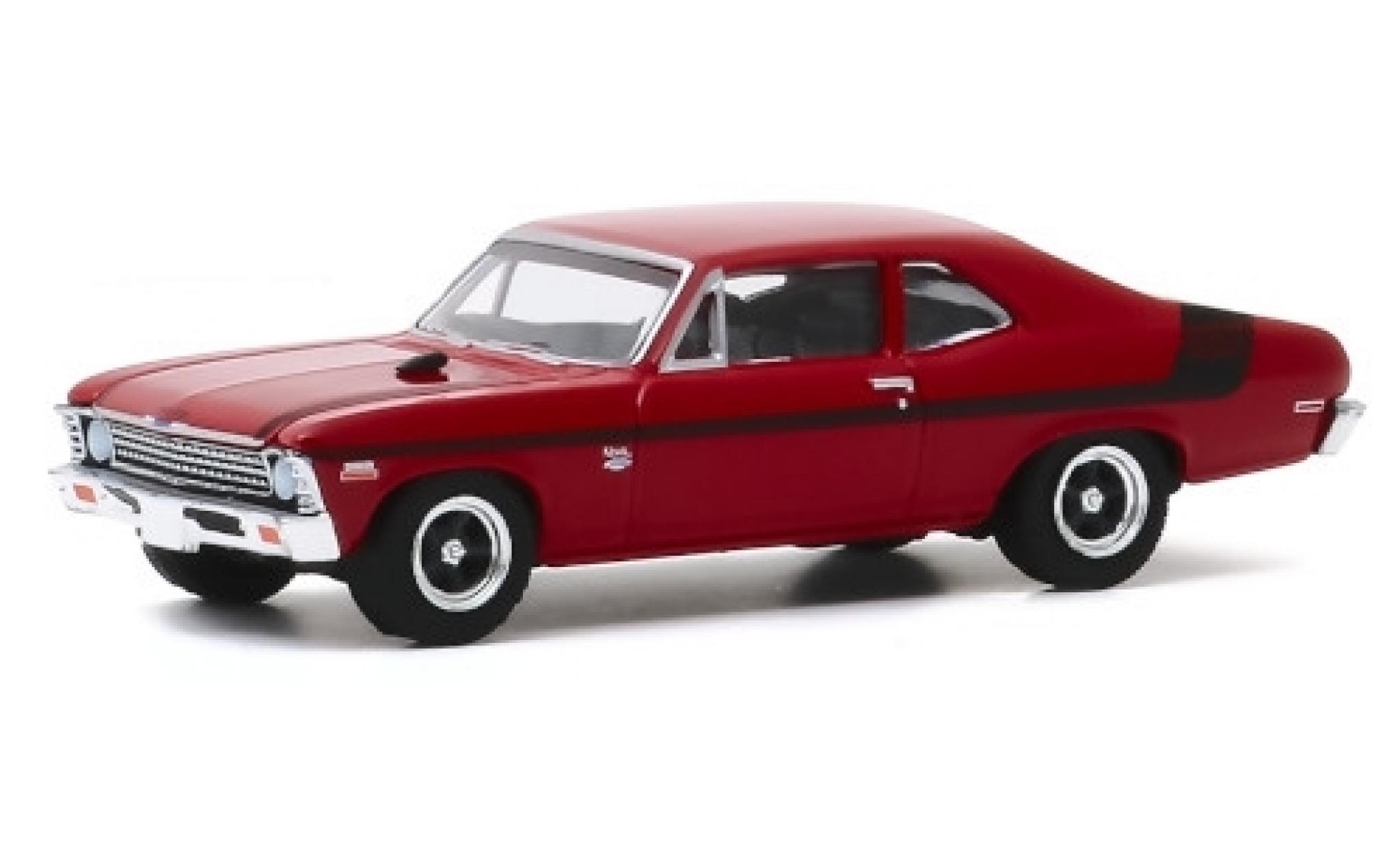 Chevrolet Nova 1/64 Greenlight Yenko Deuce rood/zwart 1971 modelauto