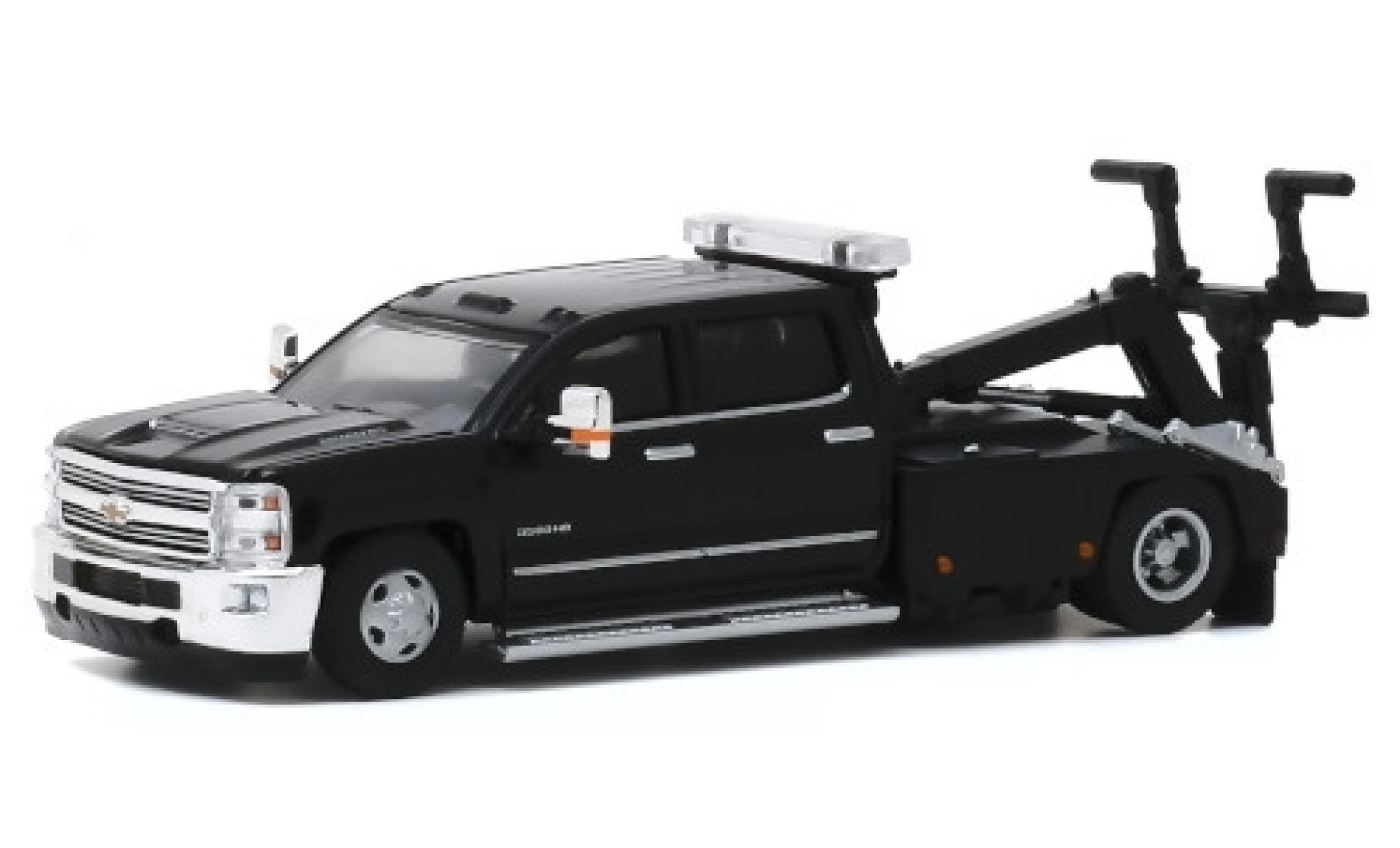 Chevrolet Silverado 1/64 Greenlight 3500HD Wrecker zwart 2018 modelauto