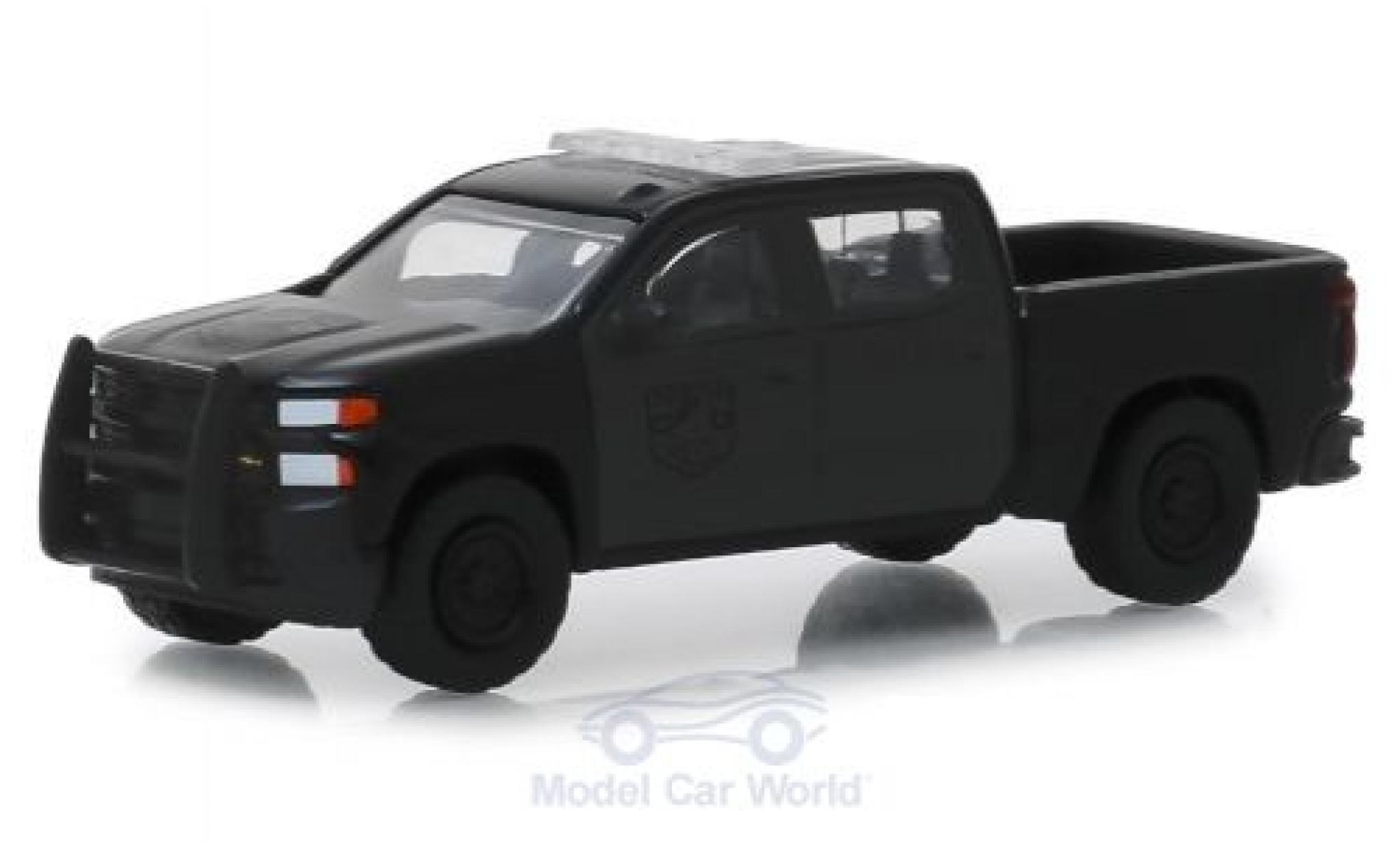 Chevrolet Silverado 1/64 Greenlight SSV zwart 2019 modelauto