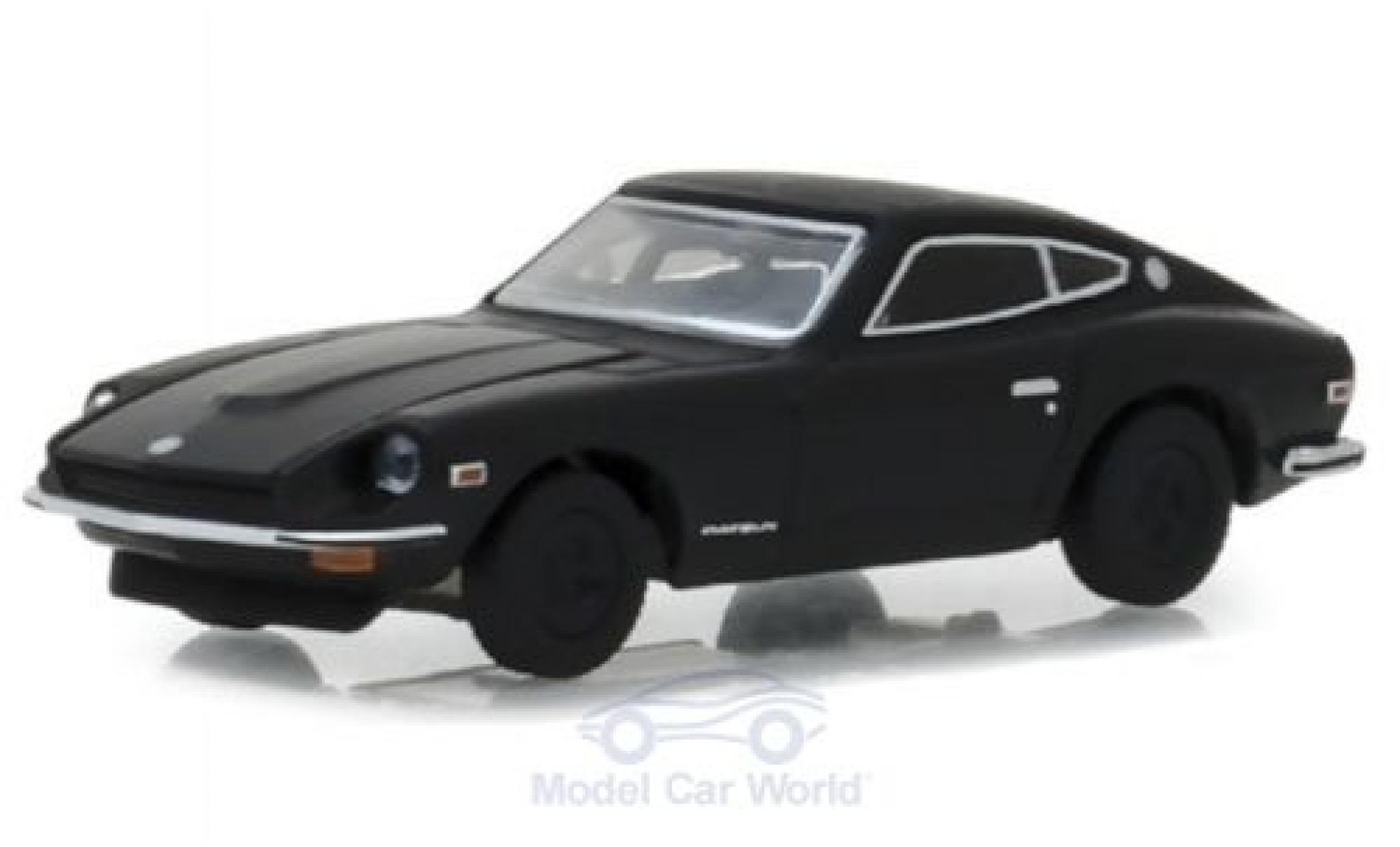 Datsun 240Z 1/64 Greenlight zwart 1971 modelauto