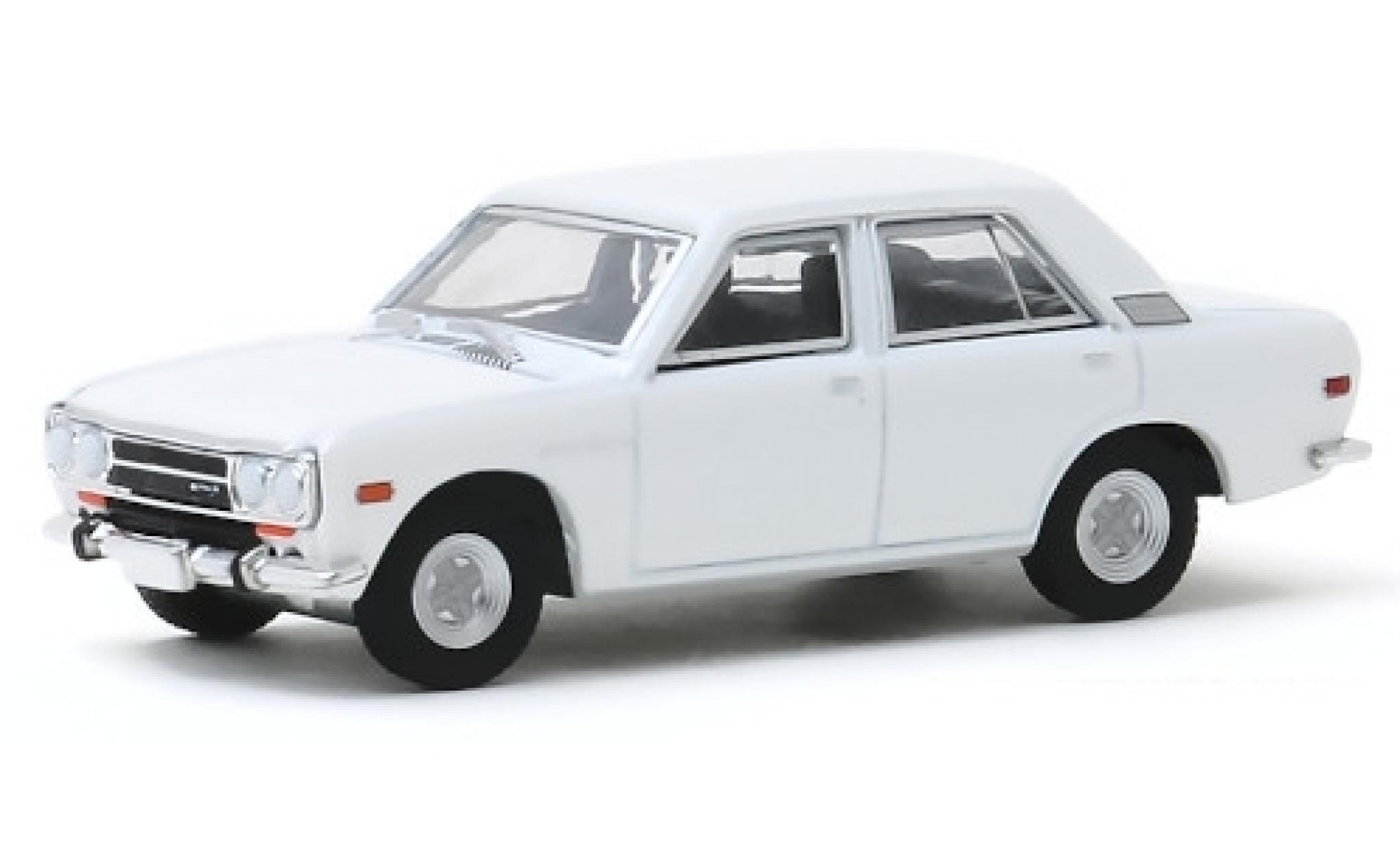 Datsun 510 1/64 Greenlight 4-Door Sedan wit 1972 modelauto