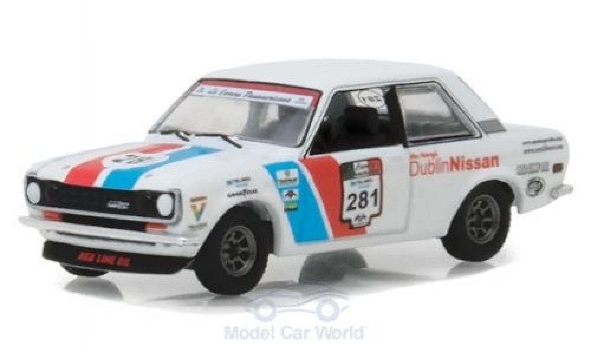 Datsun 510 1/64 Greenlight Rally wit 1972 modelauto