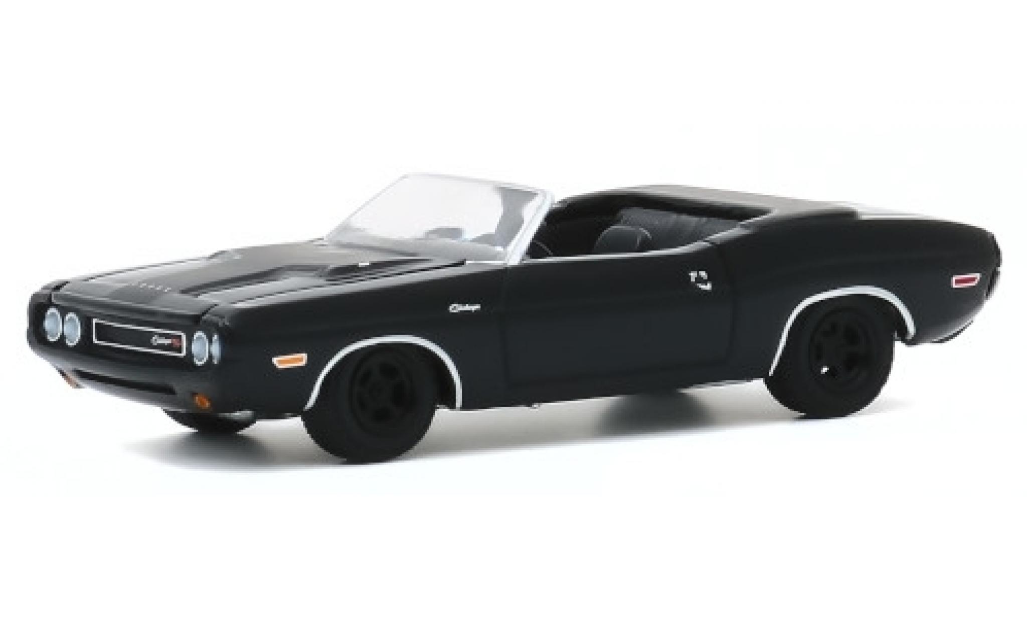 Dodge Challenger 1/64 Greenlight R/T Cabriolet zwart/matt-zwart 1970 modelauto